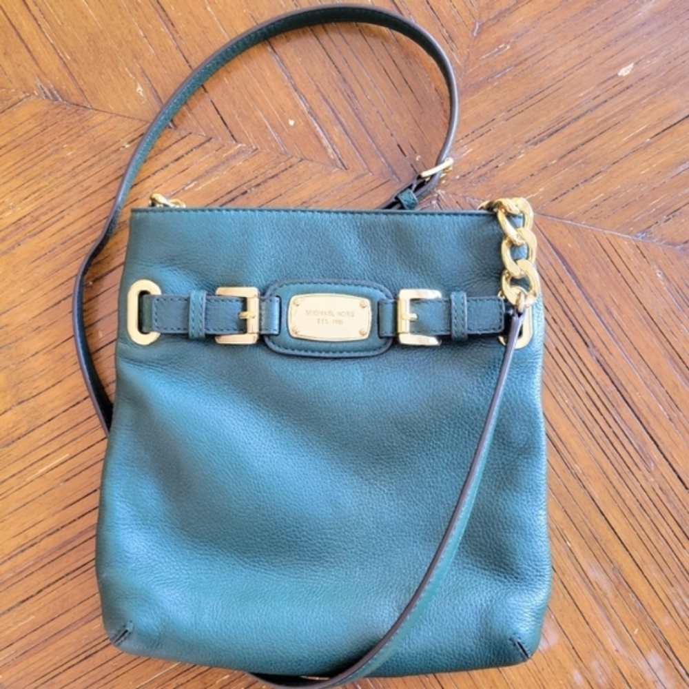 MICHAEL Michael Kors green leather crossbody